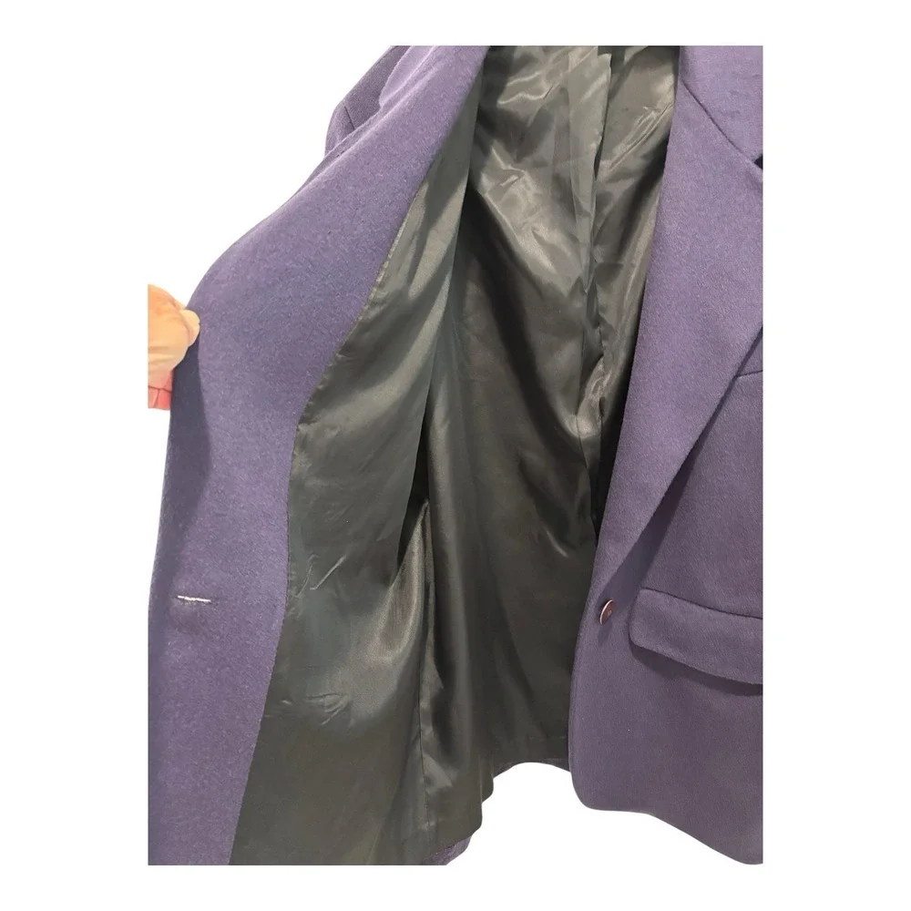 Vtg Paul et Duffier Coat Womens 14 Purple Jewel Tone Soft Wool Blend Lined‎ USA